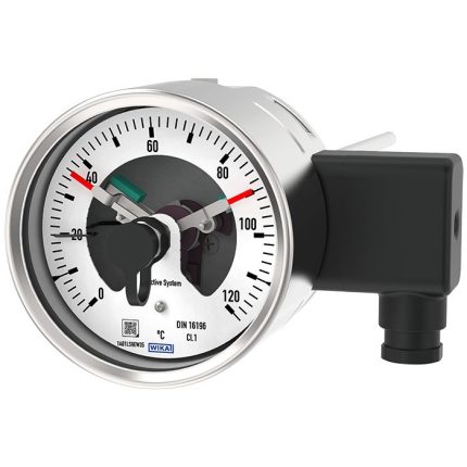 Bimetal thermometer with switch contacts